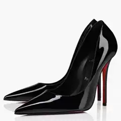 Pointed-Toe Stiletto High-End White High-Heeled Shoes, Elegant Ladylike Style, New Patent Leather Red-Soled Shoes