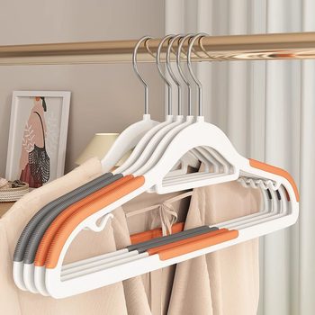 Household Clothes Hanger Seamless Clothes Hanging Non-slip Clothes Rack Anti-shoulder Corner Card Strip Double-position Clothes Hanger Wet and Dry Clothes Support