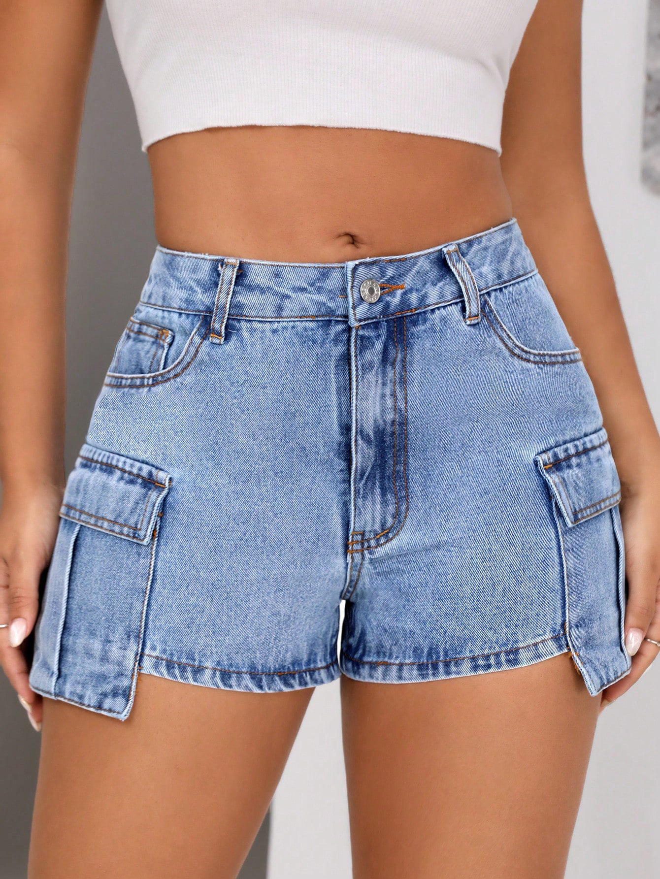 Womens Slim Fit Denim Shorts Comfortable Stylish Casual Perfect for Summer Outings Wholesale Available