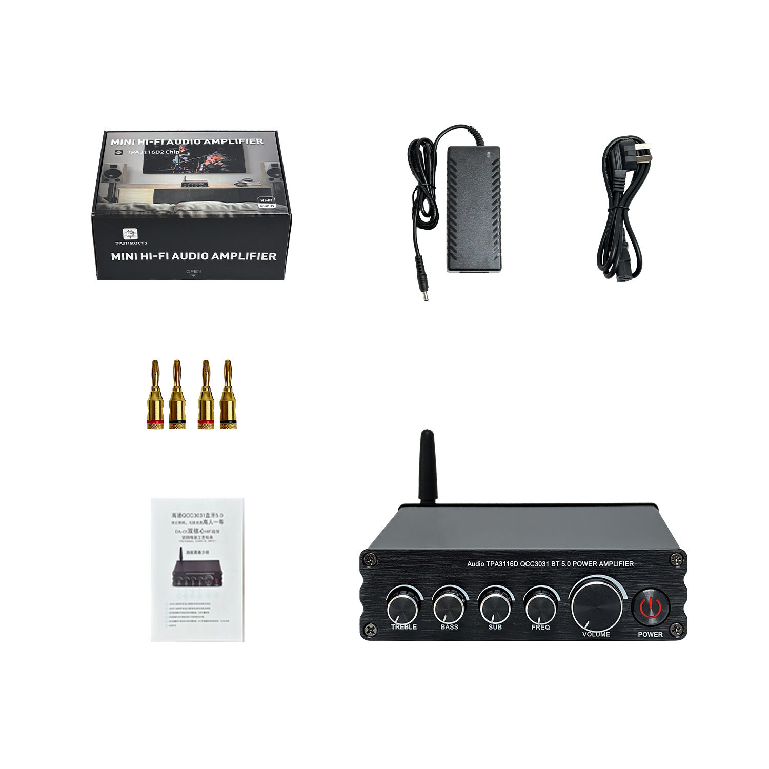 Cross-border Wholesale 3116 Mini Small Portable Power Amplifier Home Car Bluetooth Digital Power Amplifier