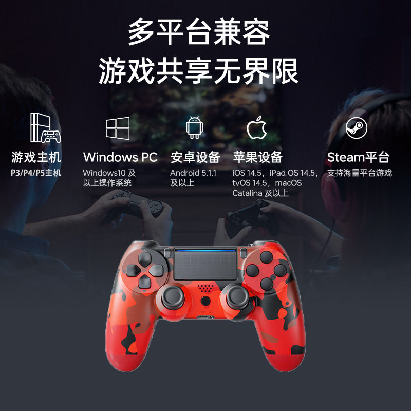 Ps.4 Handle Wireless Bluetooth Controller Vibration Gyroscope Somatosensory Pc Game Handle P4 Wireless 1:1 Handle