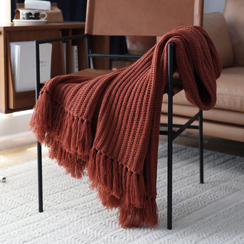 Solid Color Thickened Towel Bedside Towel Sofa Leisure Decorative Blanket New Generation Ready-Made Woven Blanket