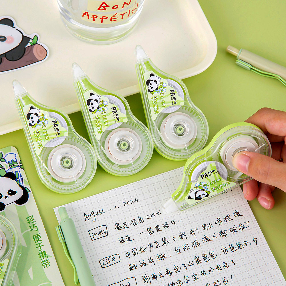 Cute Cartoon Panda Correction Tape Students High Color Transparent Film Modification Correction Learning Stationery Small Gifts