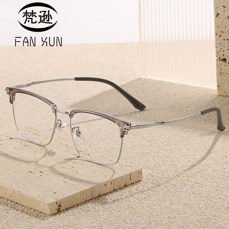 2023 new TR90 eyebrow super high quality clip design B titanium spectacle frame Shenzhen IP electric pacing craft 2438