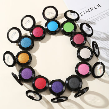 New monochrome color eye shadow pearlescent blue green purple black white red gold stage makeup student performance universal