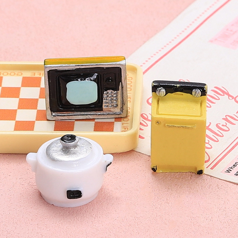 Vintage small household appliances miniature children's fun handmade diy cream resin accessories creative shoe buckle hairpin resin accessories