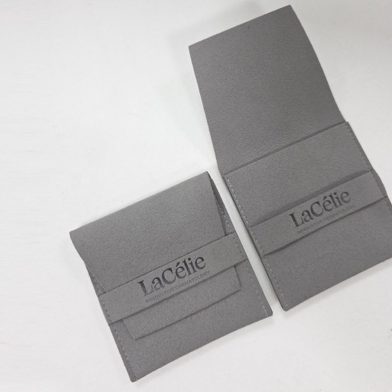 Customized Microfiber Bag with Flap, Jewelry Bag, Envelope Style Bag, Jewelry Packaging Bag, Ring Storage Bag