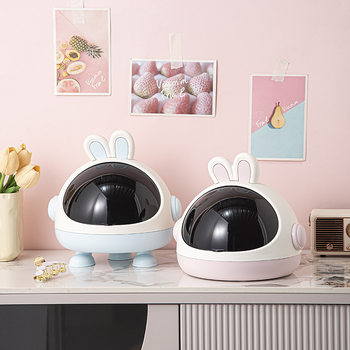 Mini Rabbit Desktop Trash Bin Small Household Cute High-value Bedroom Bedside Office Living Room Table
