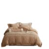 French Classy 250g High Weight Milk Velvet Stereo Carved Embroidered Winter Warm Fleece-Lined Bedding Set