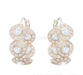 White crystal roman rose gold earrings