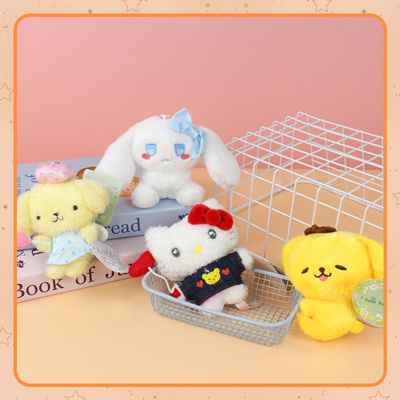 Cross-Border Japanese-Style Leopard Print Kt Cat New Tennis Racket Sanrio Plush Doll Kuromi Plush Cinnamoroll Wholesale