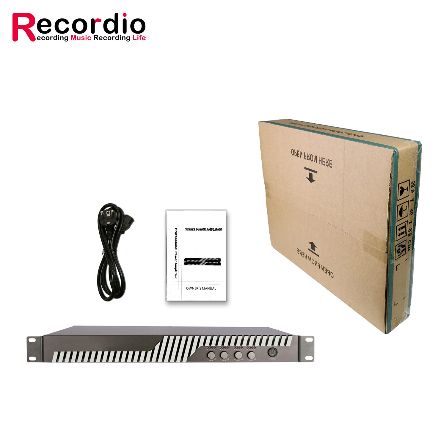 Four-channel pure rear-level digital power amplifier professional high-power 400W stage performance conference wedding 1U small volume