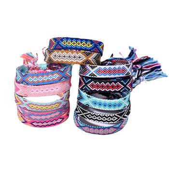 Machine Weaving Amazon Europe and America Cross-border Hot Selling Bohemian Hand Woven Rope Lucky Friendship Bracelet Tassel Hand