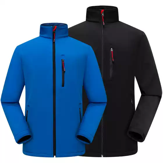 New men's soft shell outdoor autumn and winter fleece single-layer assault clothing windproof waterproof mountaineering coat cross-border