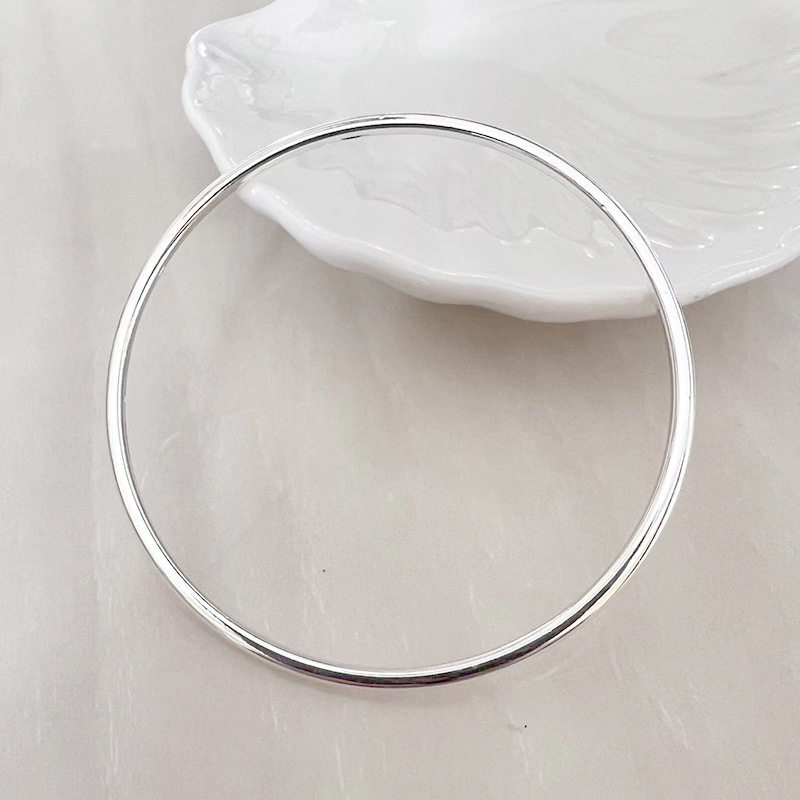 高级感素圈手镯3mm实心抛光简约手镯情人节礼品赠送百搭手环批发