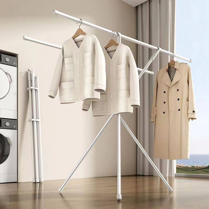 Foldable Floor-Standing Clothes Drying Rack for Home Use, Suitable for Bedroom and Balcony, Retractable and Invisible Indoor Clothes Rack