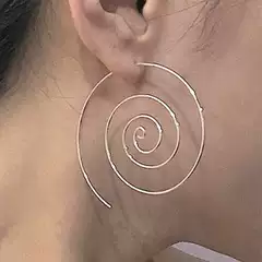 Cafe billion Europe and the United States cross-border thread fashion creative spiral column earrings personality trend design sense earrings