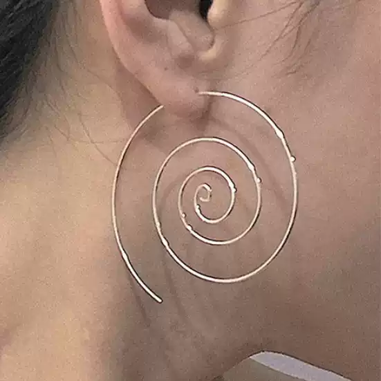 Cafe billion Europe and the United States cross-border thread fashion creative spiral column earrings personality trend design sense earrings