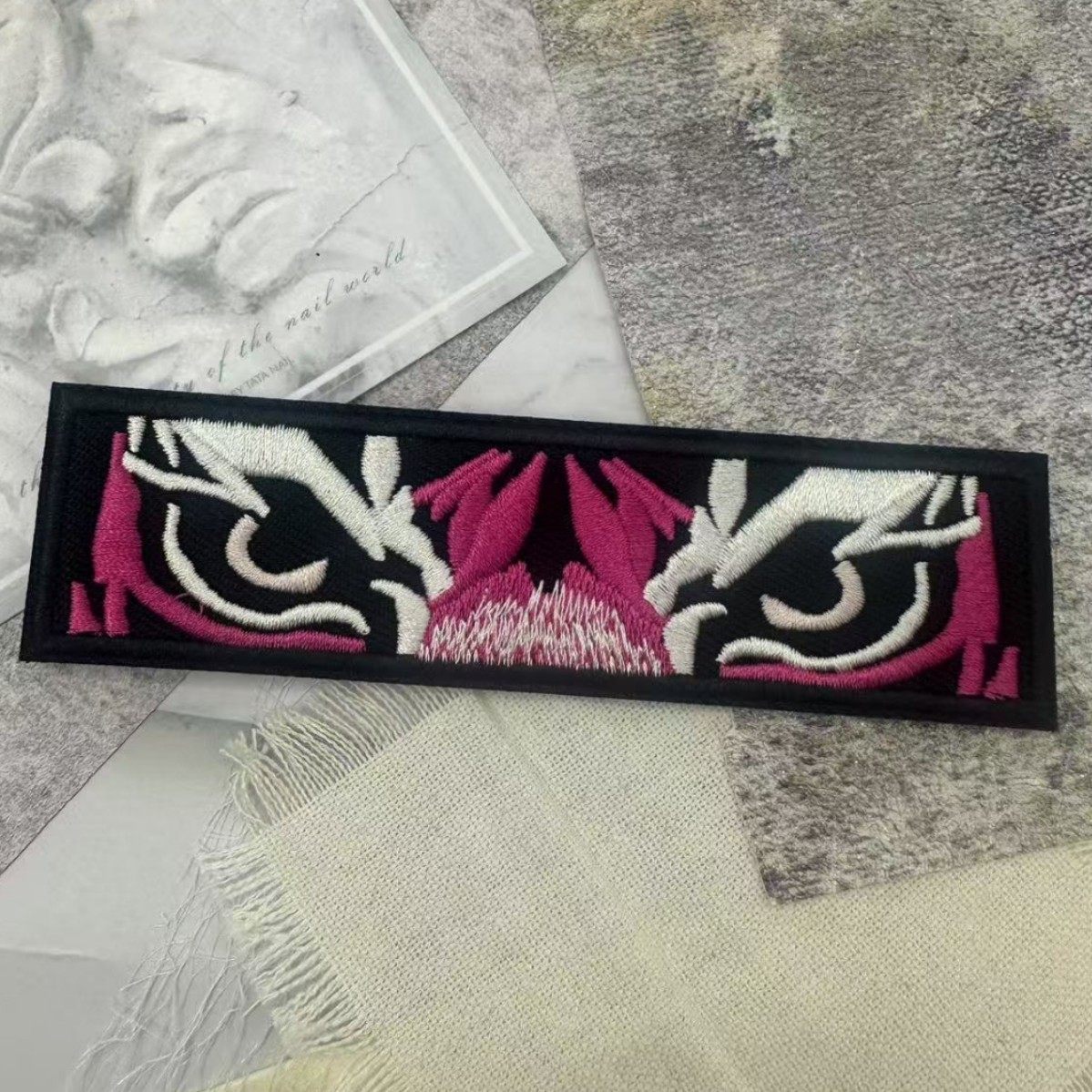 Long Strip Embroidered Velcro Seal Personality Badge DIY Sewing English Patch Cloth Sticker Outdoor Clothing Accessories