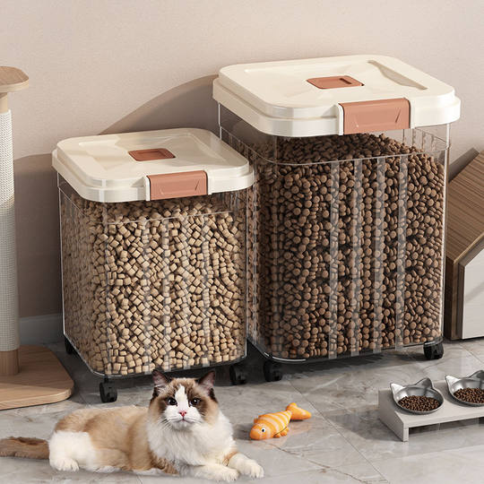 Cat Food and Dog Food Storage Barrel Sealed Insect-Proof and Moisture-Proof Large-Capacity Household Cat Pet Food Storage Barrel Sealed Tank