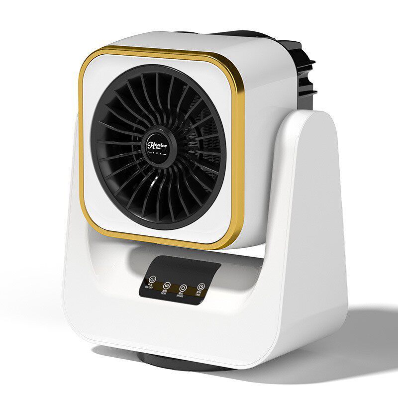 冷暖两用风机冬天取暖家用小型办公可摆头遥控桌面暖风机冷风机