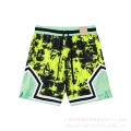 C2417 tie dye black fluorescent green
