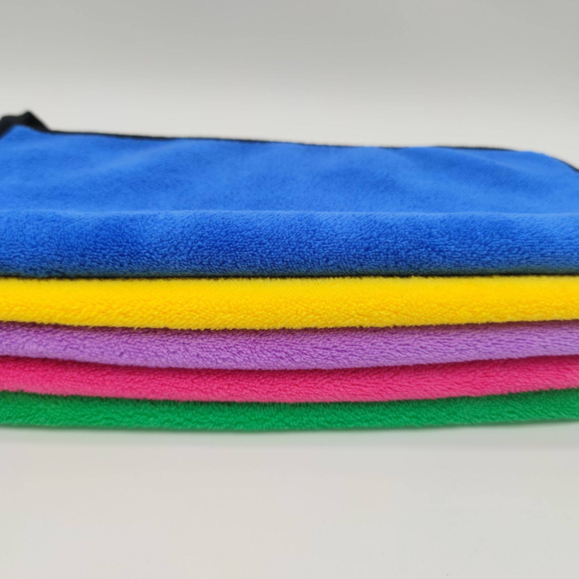 Double-sided velvet car towel thickened functional towel 30*30 high density car wash towel absorbent glass department store batch