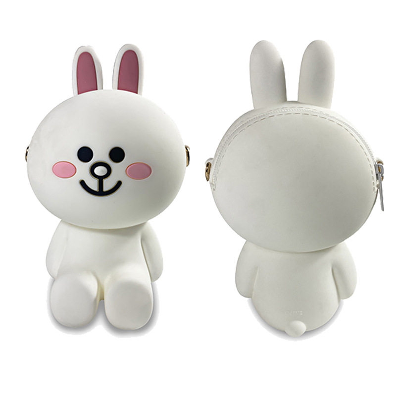 Silicone coin purse custom Japanese and Korean-style ins cartoon zipper wallet pendant custom pvc girls small messenger bag manufacturers