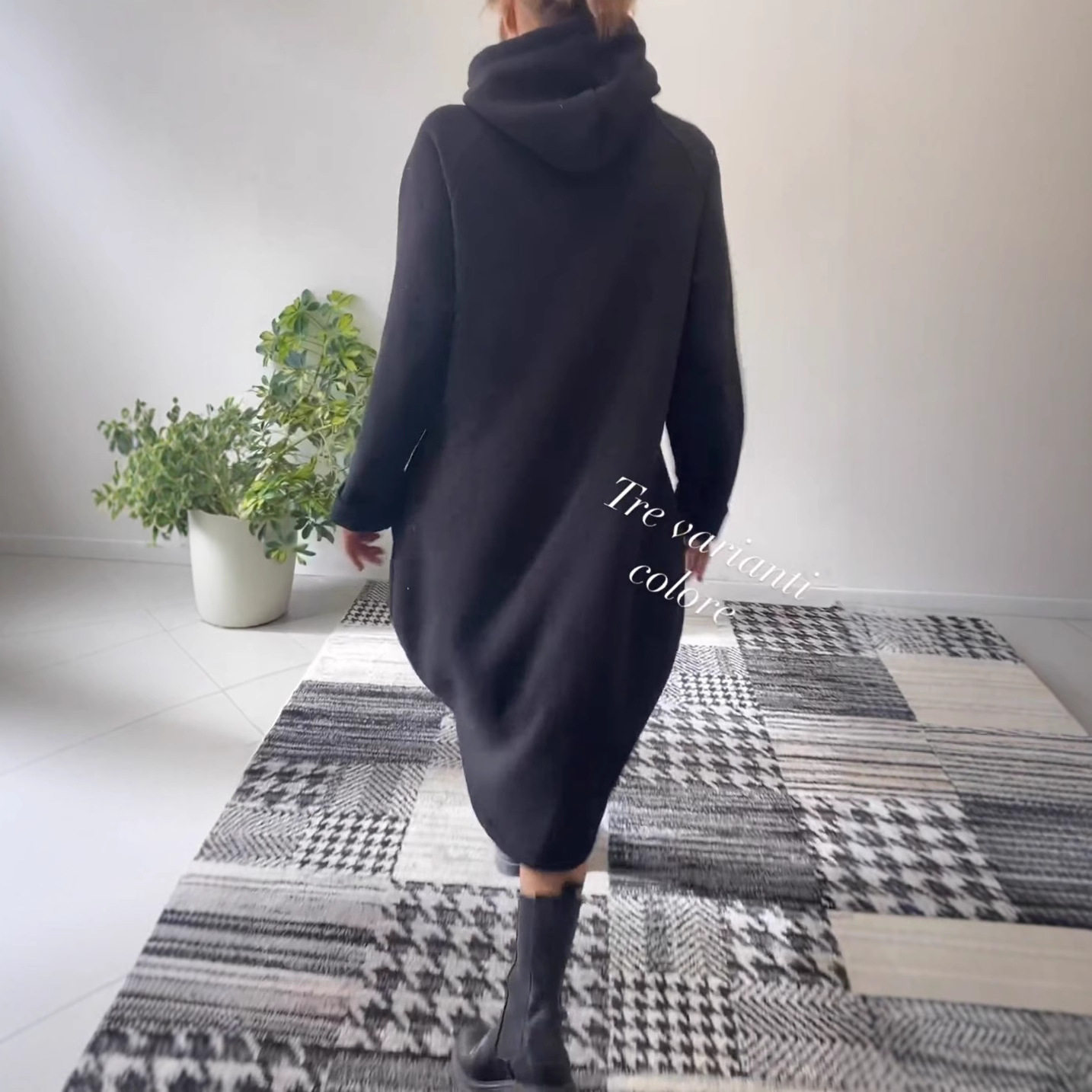 Womens Oversized Solid Color Hoodie Dress Long Sleeve Casual Style Autumn Winter Wholesale Available