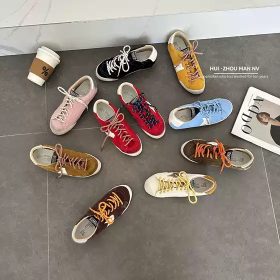 Genuine Leather Retro German Training Shoes for Women, 2026 New Model, Round-Toe Lace-Up Versatile Casual Sneakers, Height-Increasing Star-Patterned Distressed Shoes