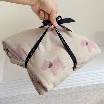 Autumn and Winter New Thickened Brushed Yarn-Dyed Warm Velvet Series Knitted Four-Piece Set with Ruffled Bed Sheetss and Quilt Cover Three-Piece Set