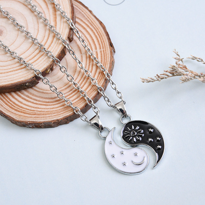 欧美饰品 BEST FRIENDS心型方块吊坠 闺蜜吊坠心形项链