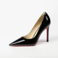 Black with apricot lining and red sole 10cm (Full Coverage)