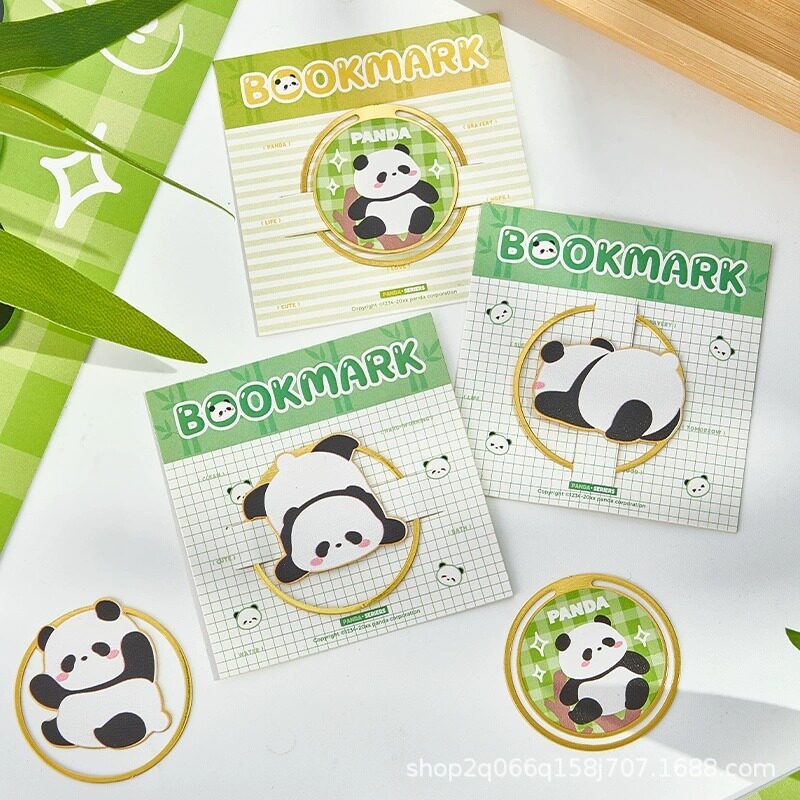 Source factory support bookmark panda cute creative cartoon bookmark creative hollow book buckle lettering