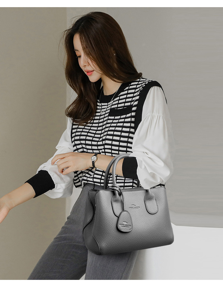 Túi tote nữ da PU cỡ vừa đựng nhiều đồ, có quai đeo chéo — Màu cà phê, Màu đen, Màu kaki, Màu nâu đậm