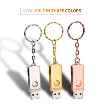 Mini Color Rotatable USB High Speed Real Capacity U Disk Free Key Chain U Disk Business Gift 64GB
