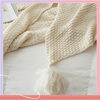 ✅ Blanket Spring Casual Scandinavian Blanket Tassel Ins Ball Wool Blanket Textile New Style Pure Color Sofa