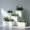 Outdoor Stainless Steel Flower Box Balcony Finished Flower Trough Commercial Street Iron Flower Bed Courtyard Partition Outdoor Flower Pot
