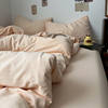 Category a Maternal and Infant Ins Simple Pure Color Super Soft Double-Layer Yarn Four-Piece Bed Bed Sheets Quilt Cover Student Dormitory Three-Piece Bed Bed Sheets Set