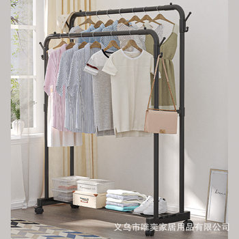 Floor-Standing Clothes Hanger Clothing Store Dormitory Bedroom Clothes Hanging Rack Indoor Clothes Drying Rack Removable Multi-Functional Coat Rack
