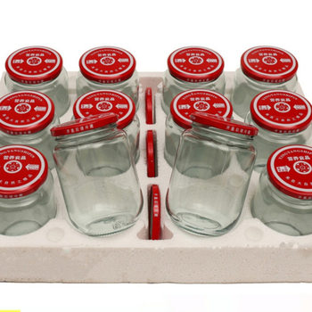 High Temperature Resistant Canned Bottle Empty Bottle Tomato Sauce Sealed Glass Jar Storage Repackaged Food Grade Empty Bottle Round Bottle with Lid