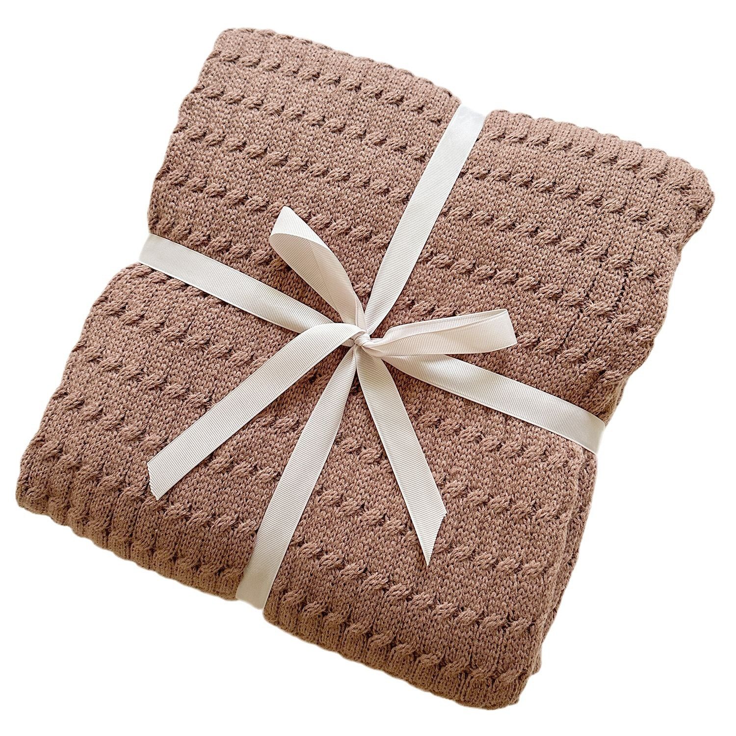 New Ins Style Knitted Blanket Classic Twist Solid Color Blanket Sofa Towel Homestay Blanket Camping Necessary