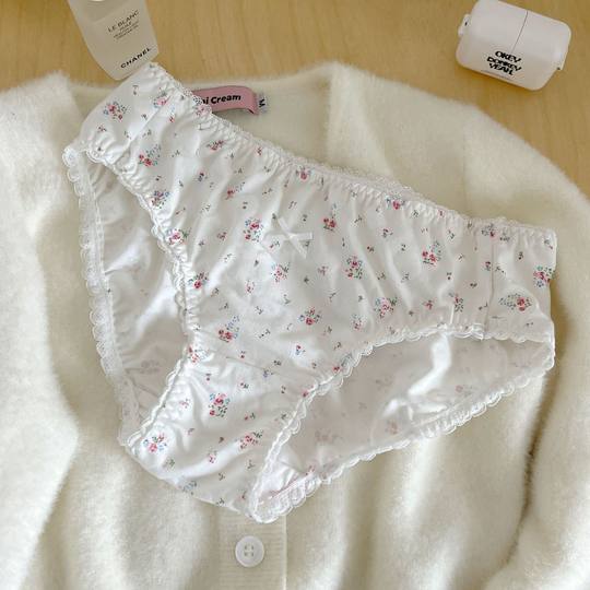 Girl's Panties New Japanese Modal Floral Pastoral, Cotton Inner Cute Thin Breathable Mid-waist Breathable