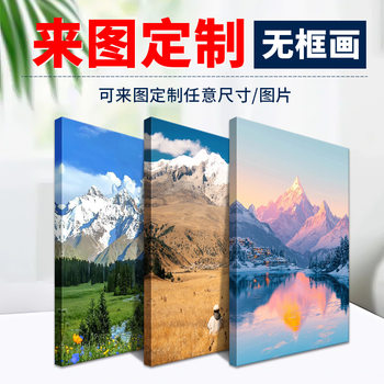 Amazon Frameless Painting High-Definition Photo Frame Art Giclee Printing Canvas Photo Wall Hanging Living Room Entrance Decoration