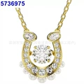 Horseshoe pearl smart gold necklace