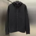 02 black terry cloth zip-up hoodie