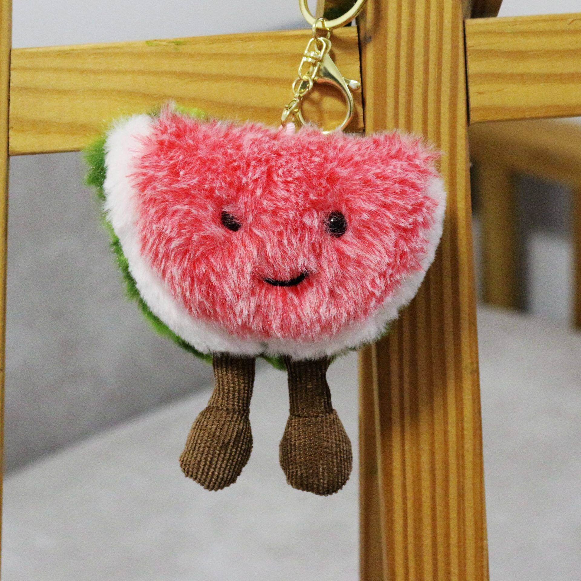 Wholesale Plush Toys Fruit Pendants Doll Decorations Cartoon Avocado Pineapple Apple Watermelon Mushroom Doll