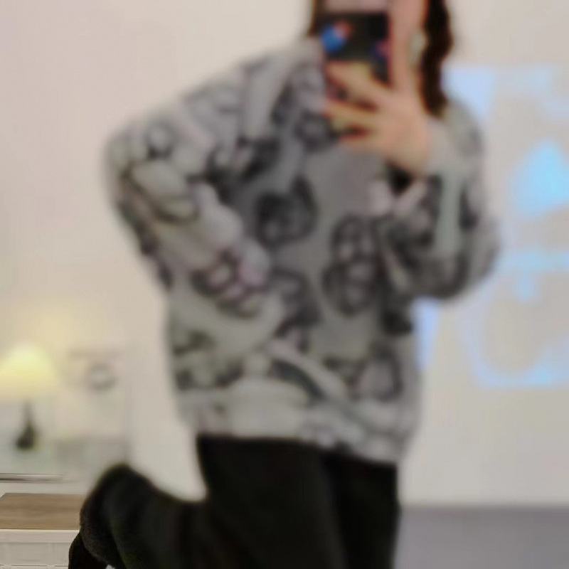 卡通甜美歪头熊同款睡衣女秋冬季珊瑚绒加厚宽松大码外贸跨境套装