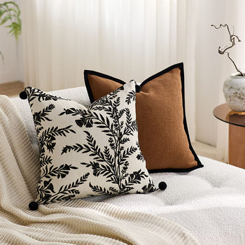 Medieval Style Retro High-End Pillow Cushion Living Room Sofa Chenille Cushion Model Room Hotel Cushion