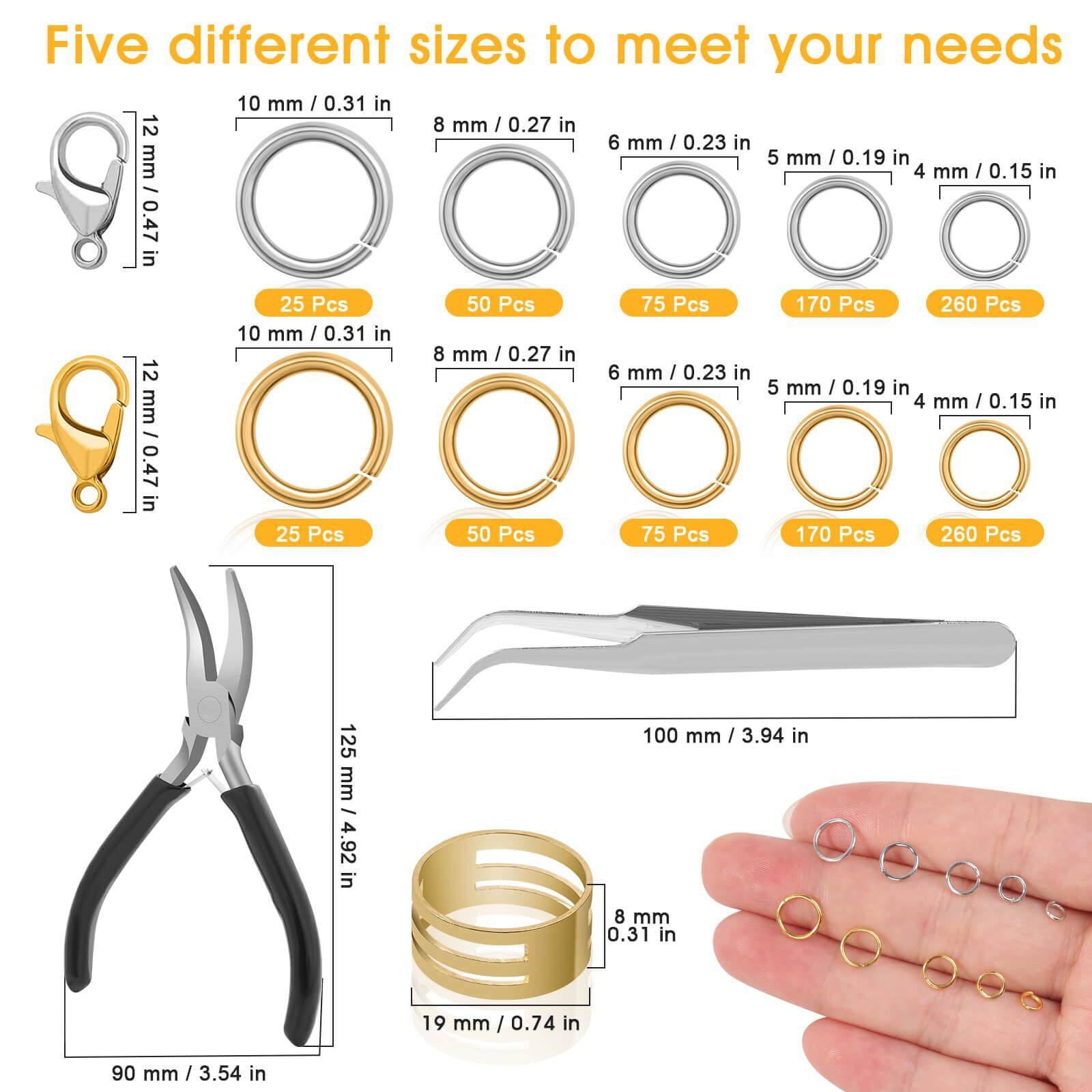 1200Pcs Amazon Hot Lobster Buckle Single Circle Accessories Material DIY Jewelry Accessories Boxed Open Ring Wholesale